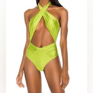 Michael Costello x REVOLVE Seneca One Piece in Green Glow